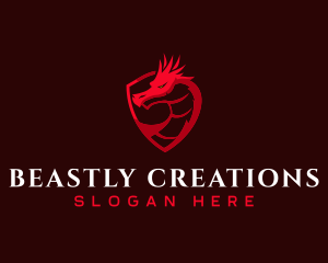 Dragon Beast Shield logo design