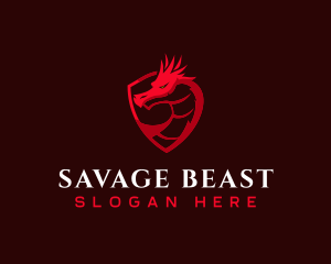 Dragon Beast Shield logo design