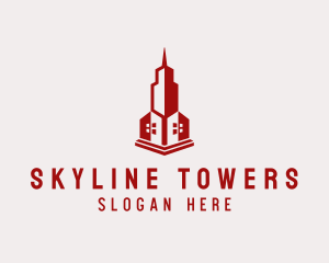 Real Estate Skyscraper Building logo design