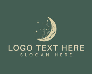 Organic - Lunar Moon Leaf logo design