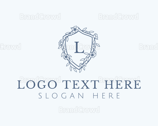 Floral Shield Crest Logo