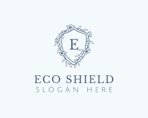 Floral Shield Crest logo design