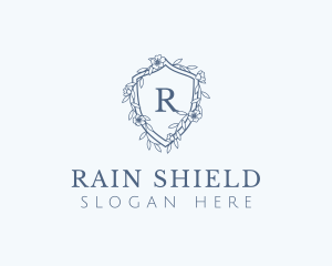 Floral Shield Crest logo design