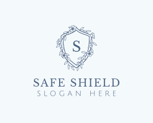 Floral Shield Crest logo design