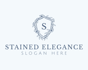 Floral Shield Crest logo design