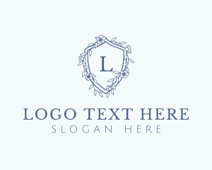 Fragrance - Floral Shield Crest logo design