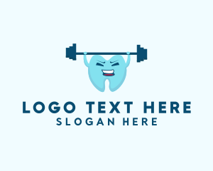 Dental - Strong Tooth Weightlifting logo design