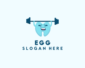 Healthcare - Strong Tooth Weightlifting logo design