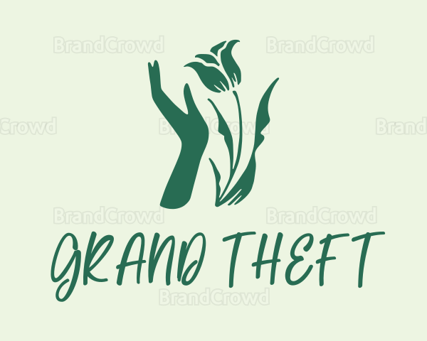 Flower Plant Hand Logo