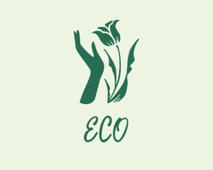Flower Plant Hand Logo