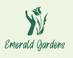 Flower Plant Hand logo design