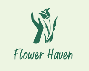 Flower Plant Hand logo design