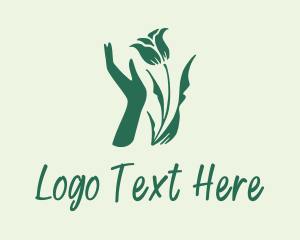 Romance - Flower Plant Hand logo design