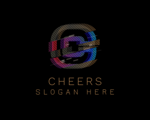 Web - Gradient Glitch Letter C logo design