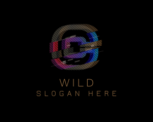 Stream - Gradient Glitch Letter C logo design