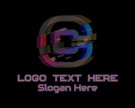 Youtube Channel - Gradient Glitch Letter C logo design