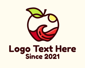 Healthy Food - Wave Apple Fruit logo design