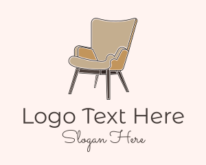 Swivel Chair - Brown Chair Furniture logo design