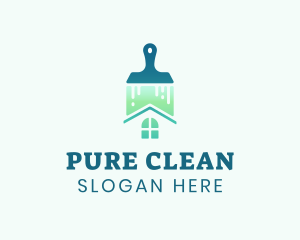 House Clean Brush logo design