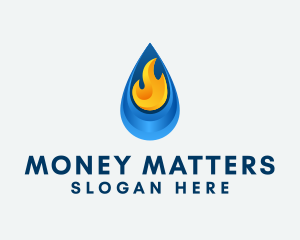 Water Supply - Petrol Flame Fuel logo design