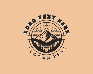 Hiking - Outdoor Mountain Hiking logo design