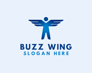 Human Fly Wings logo design