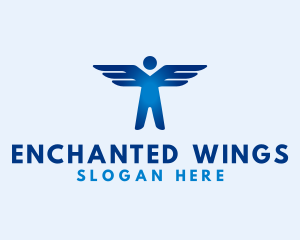 Human Fly Wings logo design