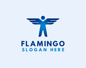 Flying - Human Fly Wings logo design