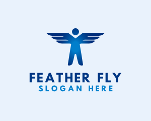 Human Fly Wings logo design