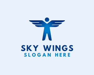 Human Fly Wings logo design