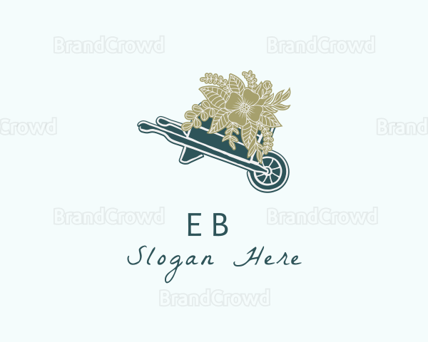 Flower Wheelbarrow Garden Logo