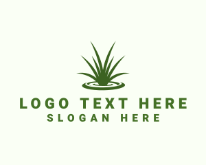 Organic - Grass Lawn Gardening logo design