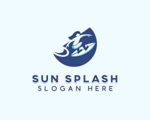 Beachwear - Female Surfer Surfboard logo design