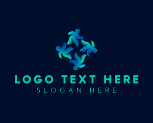 Support Group - People Human Team logo design