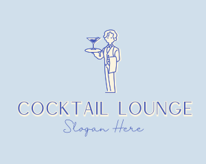 Bartender Cocktail Waiter logo design