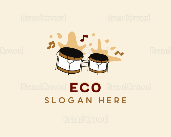 Bongo Drum Musical Instrument Logo