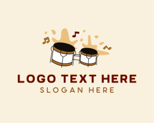 Performer - Bongo Drum Musical Instrument logo design
