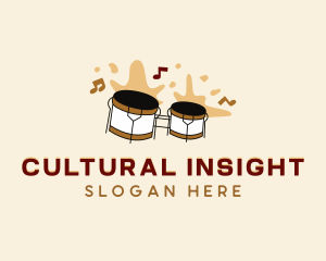 Bongo Drum Musical Instrument logo design