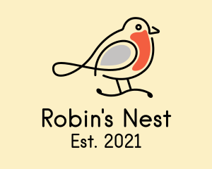 Perched Wild Robin  logo design