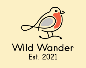 Perched Wild Robin  logo design