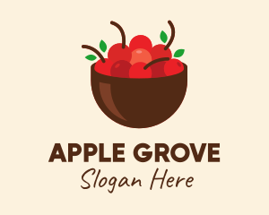 Orchard - Fruit Red Cherry Bowl logo design