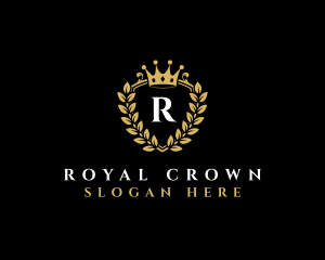 Laurel Shield Crown logo design