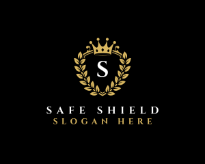 Laurel Shield Crown logo design