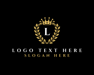 Luxury - Laurel Shield Crown logo design