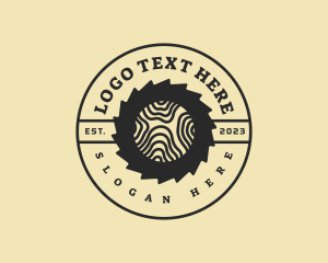 Logger - Wooden Log Carpentry Saw logo design