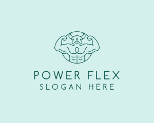 Muscles - Bull Gym Fitness logo design