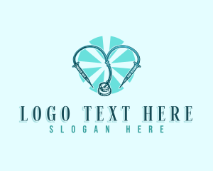 Medical App - Syringe Stethoscope Medical logo design