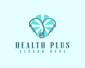 Syringe Stethoscope Medical logo design