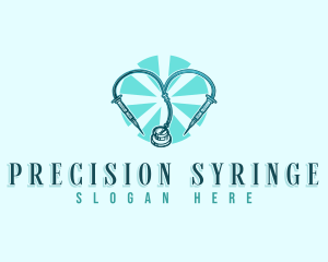 Syringe Stethoscope Medical logo design