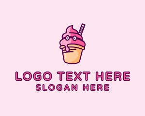 Ice Milk - Ice Cream Cone logo design